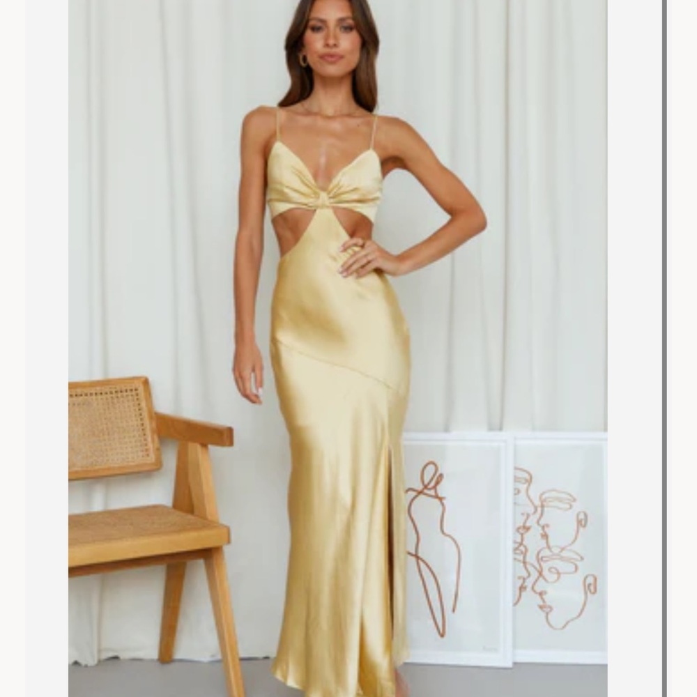 Hello Molly Smile For The Camera Midi Lemon Dress - Small